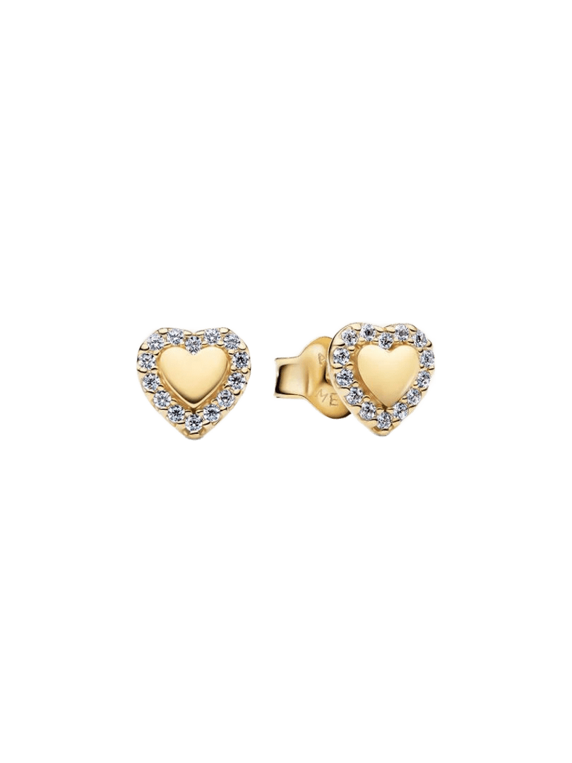 Pendientes de Botón Halo Corazón