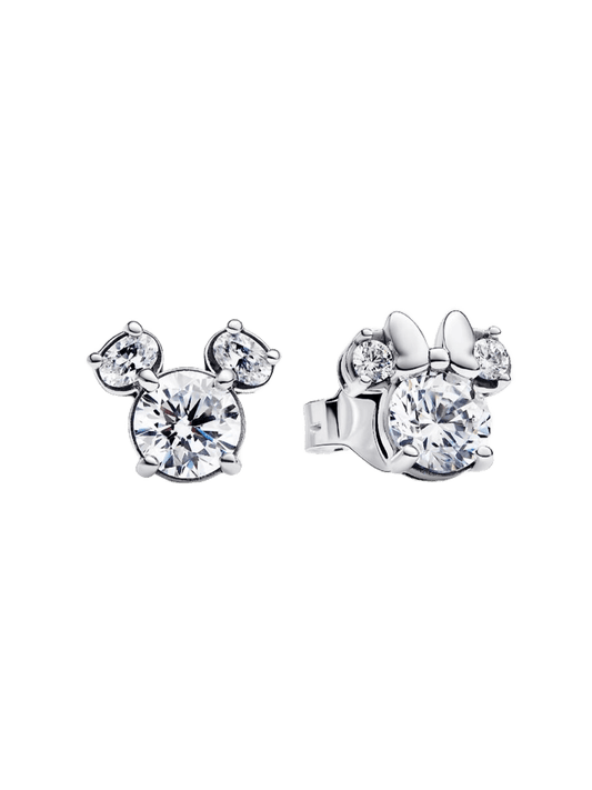 Pendientes de Botón Mickey y Minnie Mouse Brillantes de Disney