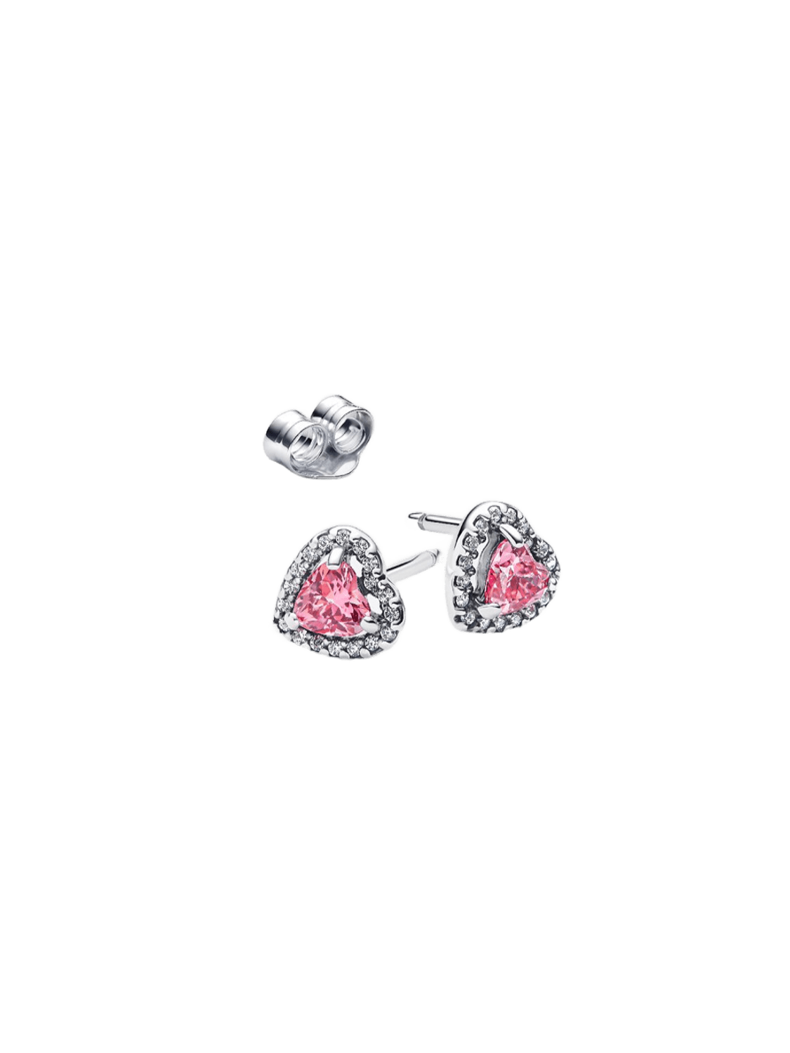 Pendientes de Botón Corazón Rosa
