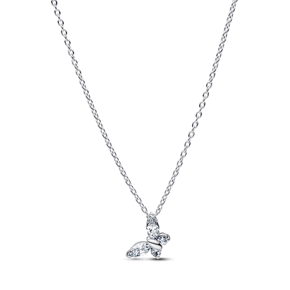 Collar con Colgante Mariposa Plateado