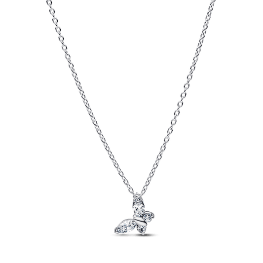 Collar con Colgante Mariposa Plateado