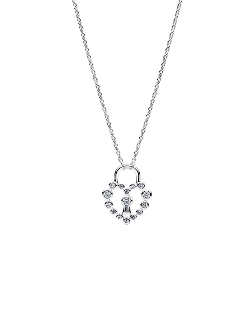 Collar Candado Corazón Brillante