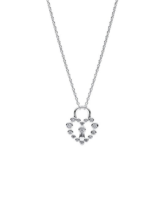 Collar Candado Corazón Brillante