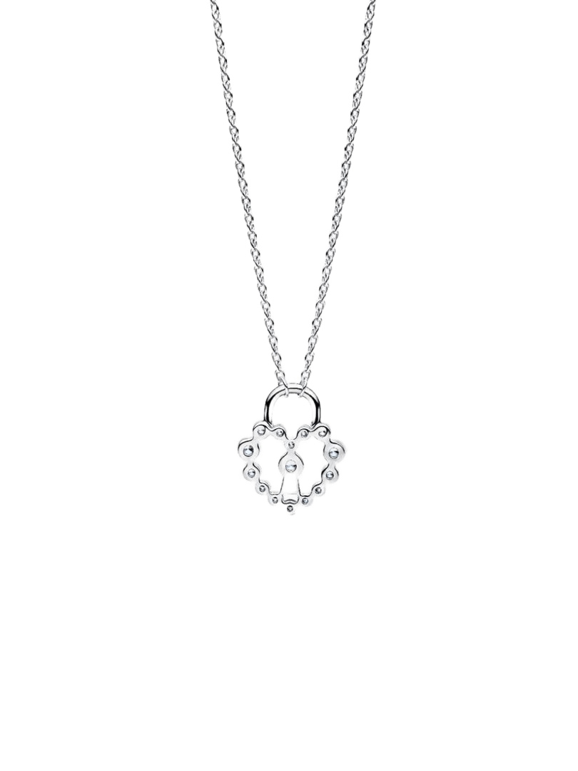 Collar Candado Corazón Brillante