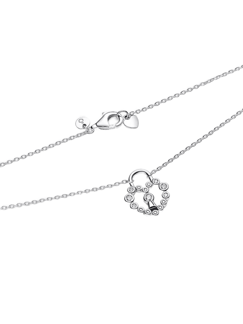 Collar Candado Corazón Brillante
