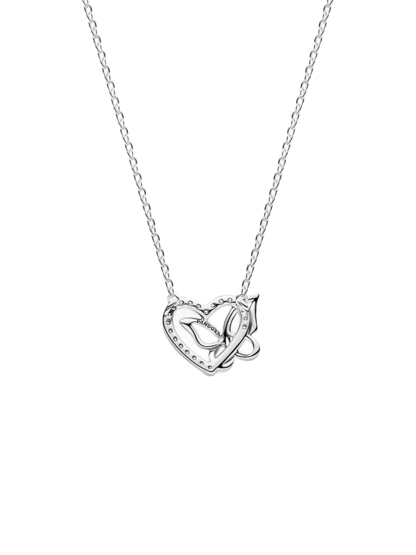 Collar Corazón y Mariposa Entrelazados
