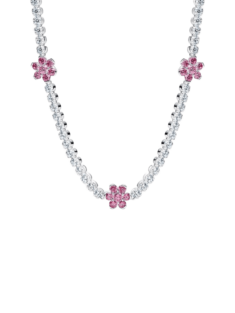 Collar Tenis Flor Rosa