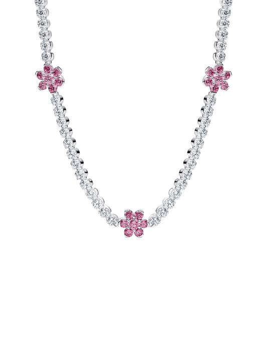 Collar Tenis Flor Rosa