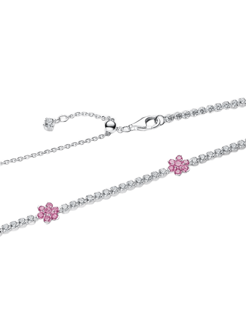Collar Tenis Flor Rosa