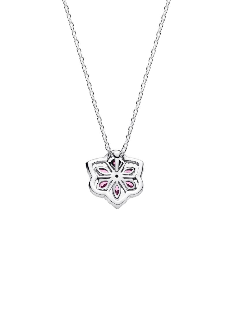 Collar Herbario Flor Rosa Brillante