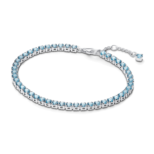 Brazalete Tenis Azul Claro Brillante