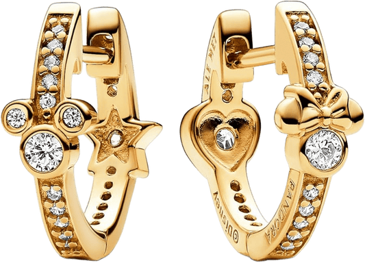 Pendientes de aro brillantes de Mickey Mouse y Minnie Mouse de Disney