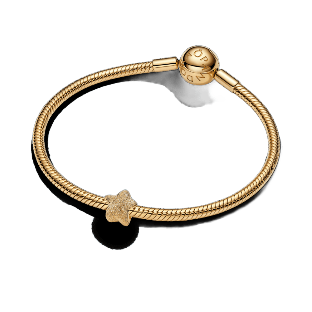 Mini Charm Estrella Con Textura Dorado