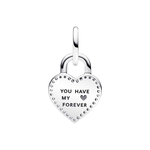Charm Colgante Doble Corazón Candado Giratorio en Dos Tonos