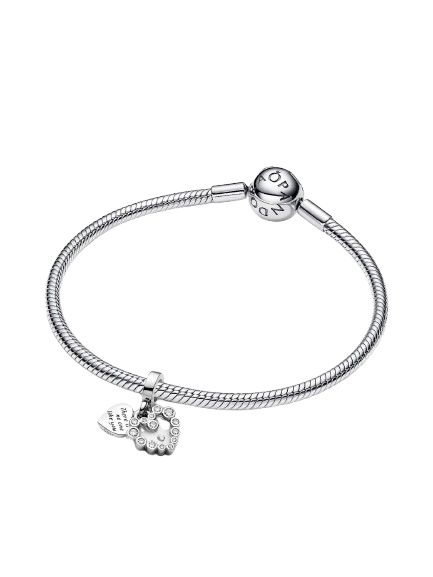 Charm Colgante Doble Corazón Brillante