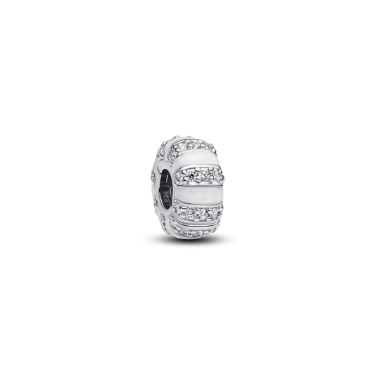 Charm de Clip Esmalte y Gemas Blanco