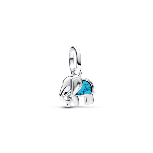 Mini Charm Colgante Elefante Azul Turquesa