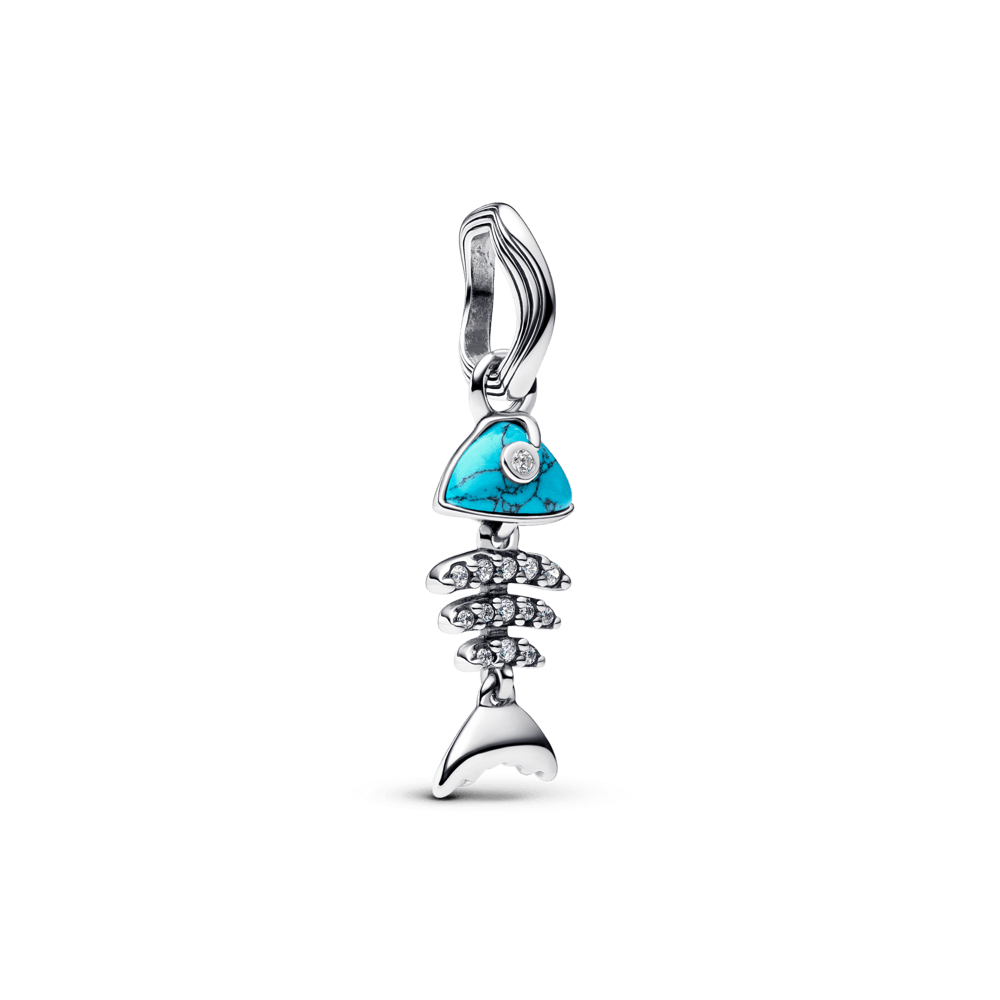 Charm Colgante Espina Pescado Color Turquesa