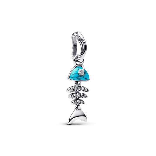 Charm Colgante Espina Pescado Color Turquesa