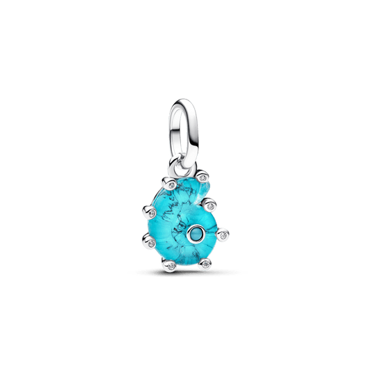 Charm Colgante Caracola de Cristal de Murano Azul
