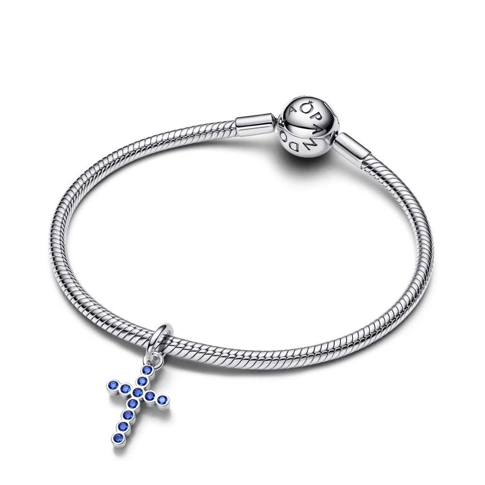 Charm Colgante Cruz Plateado