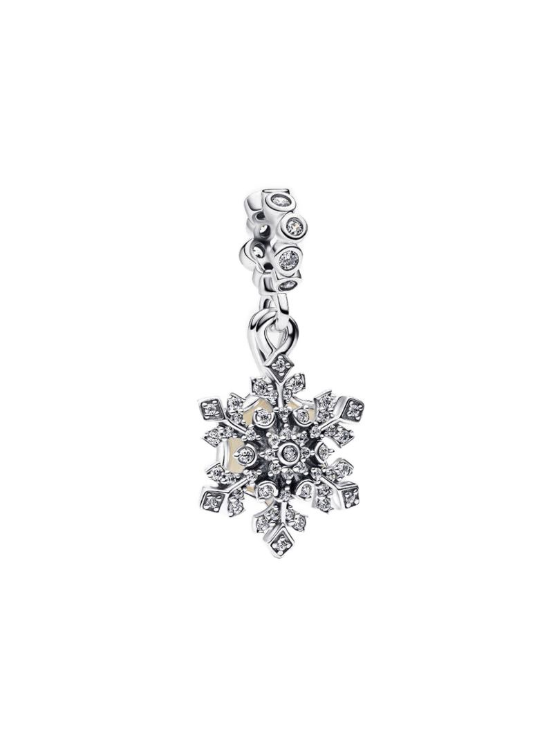 Charm Colgante Doble Copo de Nieve Opalescente
