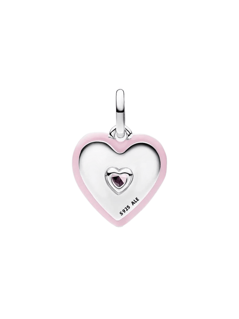 Charm Medallón Corazón Radiante Rosa