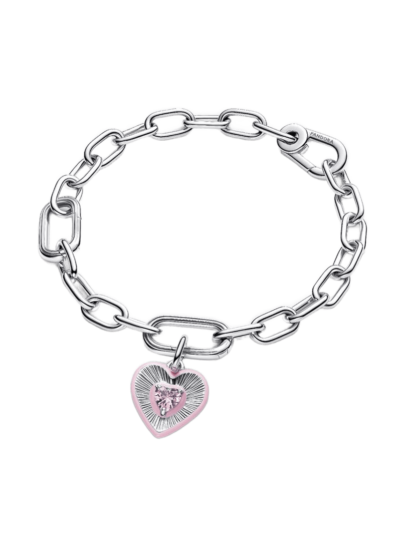 Charm Medallón Corazón Radiante Rosa