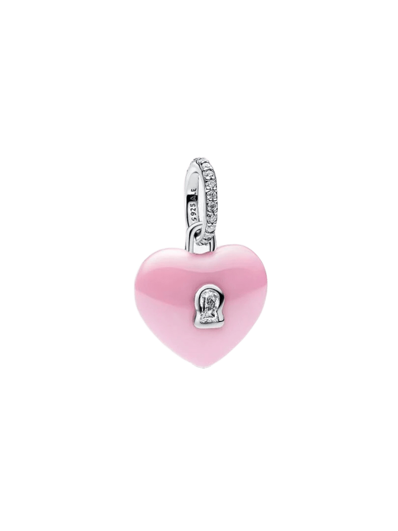 Charm Pandora Charm Colgante Candado Corazón Cerámica Rosa - Vista principal