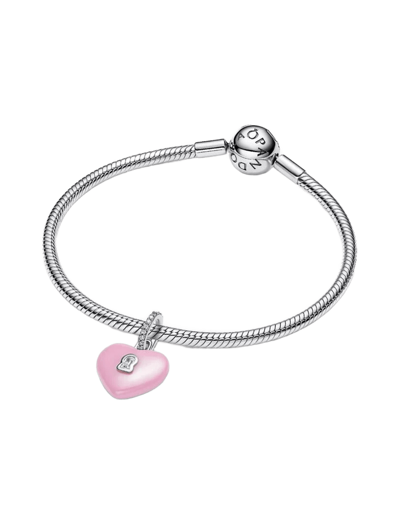 Charm Pandora Charm Colgante Candado Corazón Cerámica Rosa - Imagen 3