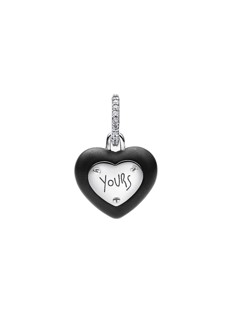 Charm Pandora Charm Colgante Candado Corazón Cerámica Negro Mate - Vista detalle