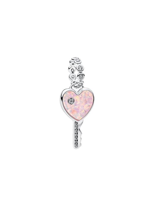 Charm Colgante Llave Corazón Opalescente