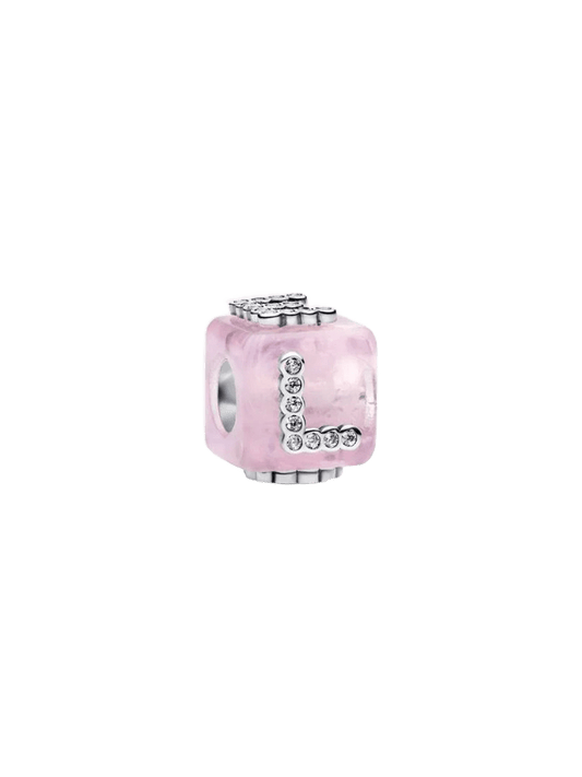 Charm Cubo Amor Cristal de Murano Rosa