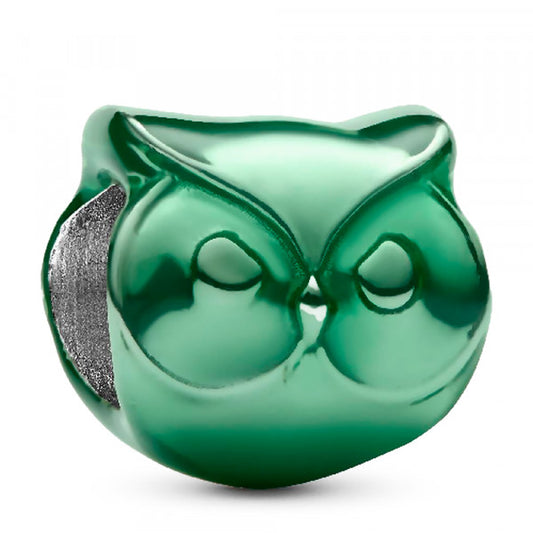 Mini Charm Búho Verde - vista frontal