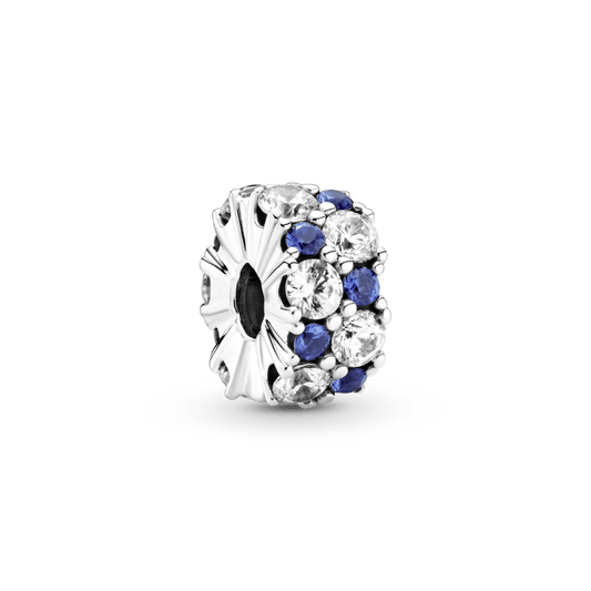 Clip fijo transparente y azul brillante