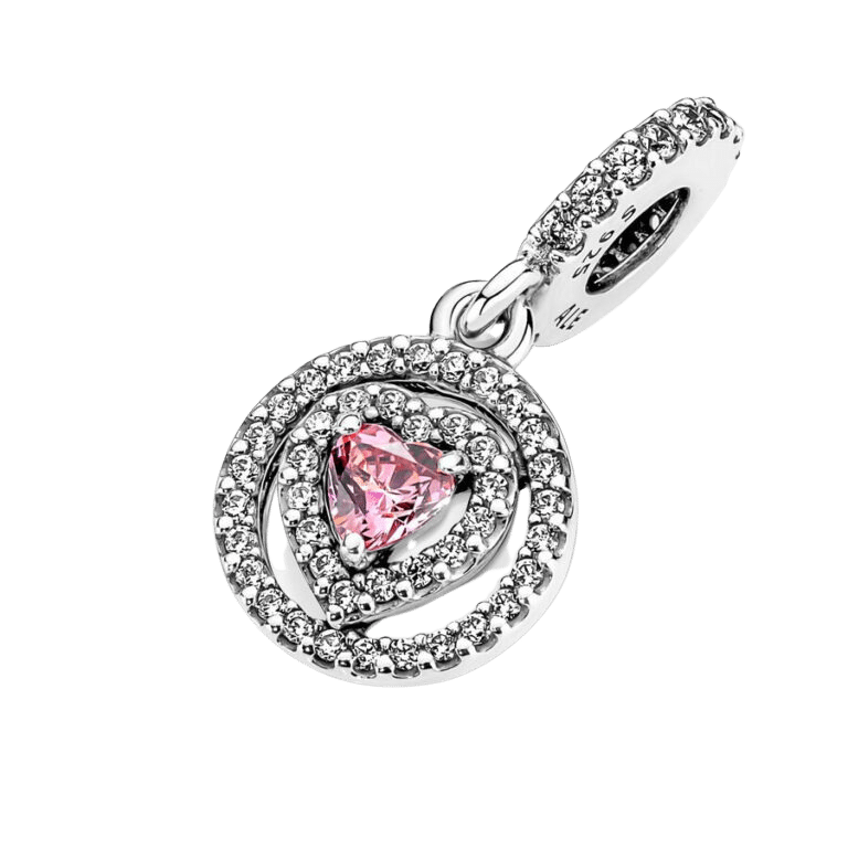 Charm Colgante Corazón Doble Halo Brillante