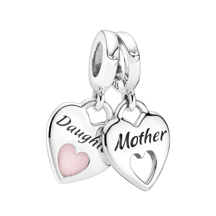 Charm Colgante Doble Corazón Dividido