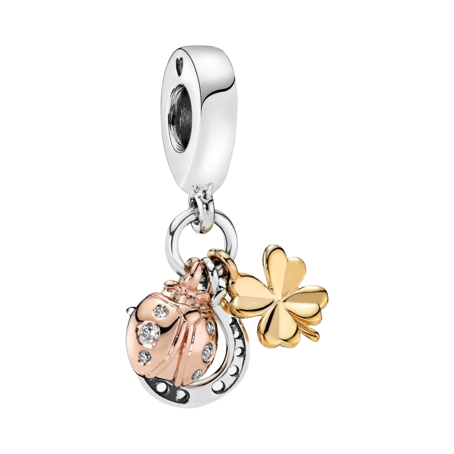 Charm Colgante Herradura, Trébol y Mariquita