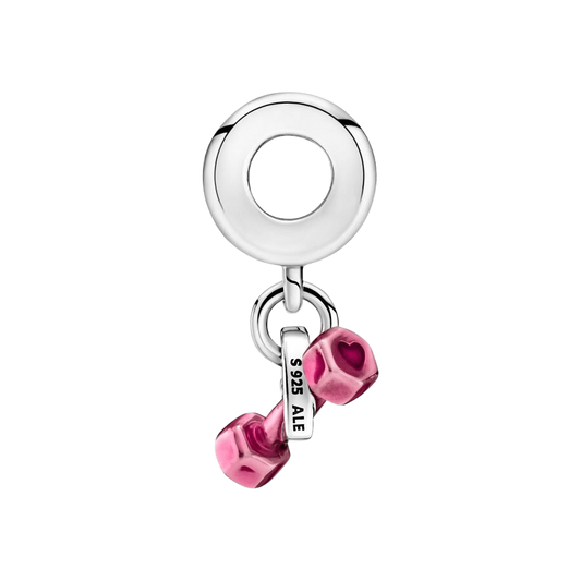 Charm Colgante Mancuerna y Corazón