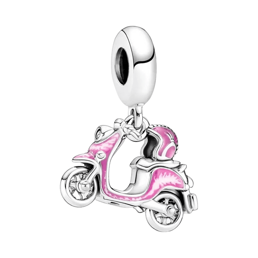 Charm Colgante Moto Scooter Rosa