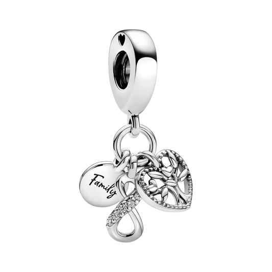 Charm Colgante Triple Infinito Familia