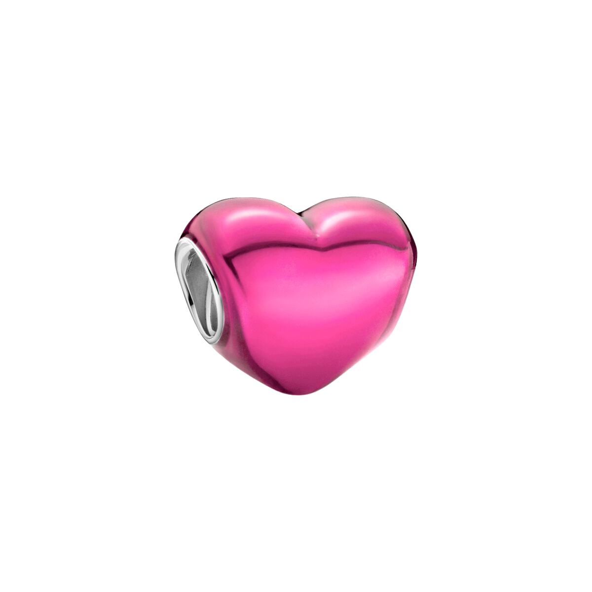 Charm Corazón Metálico Rosa