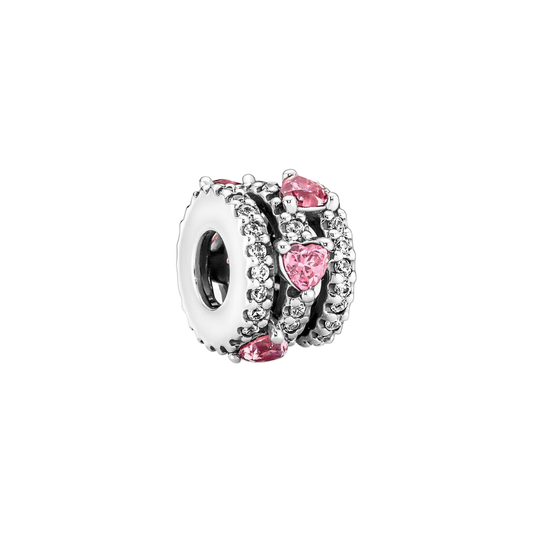Charm Corazones Triple Halo Brillante