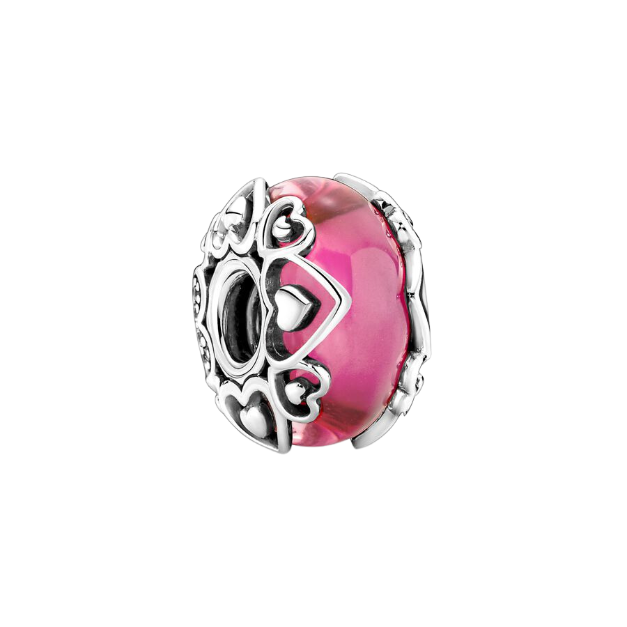 Charm Cristal de Murano Rosa Declara tu Amor