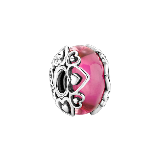 Charm Cristal de Murano Rosa Declara tu Amor