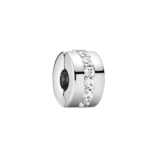 Charm de Clip Fila Brillante Transparente