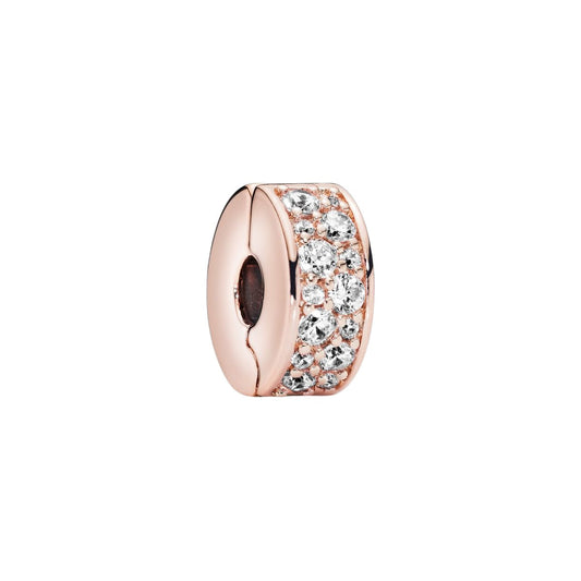 Charm de clip Pavé Transparente Rose