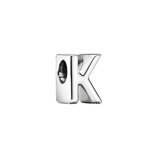Charm en plata de ley Letra K