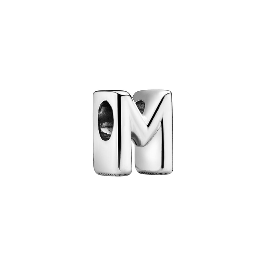 Charm en plata de ley Letra M