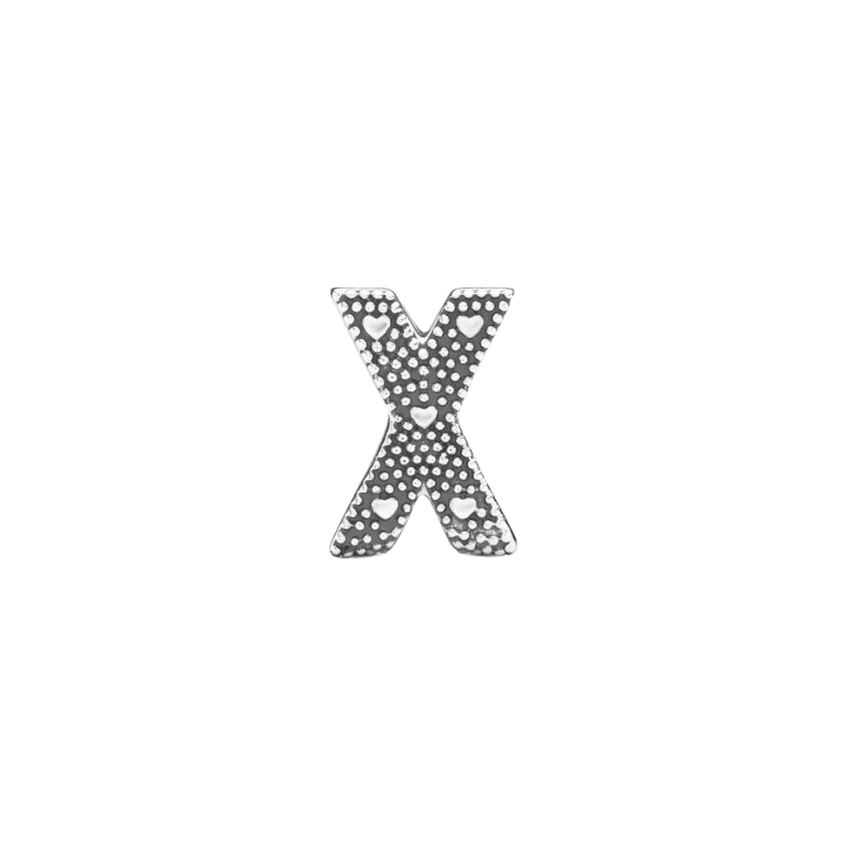 Charm en plata de ley Letra X